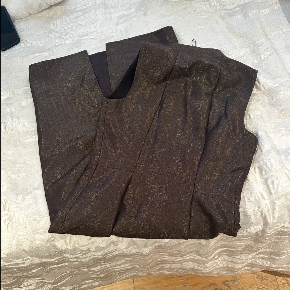 Akris Wool Elegant Brown Sleeveless Dress - Picture 7 of 13